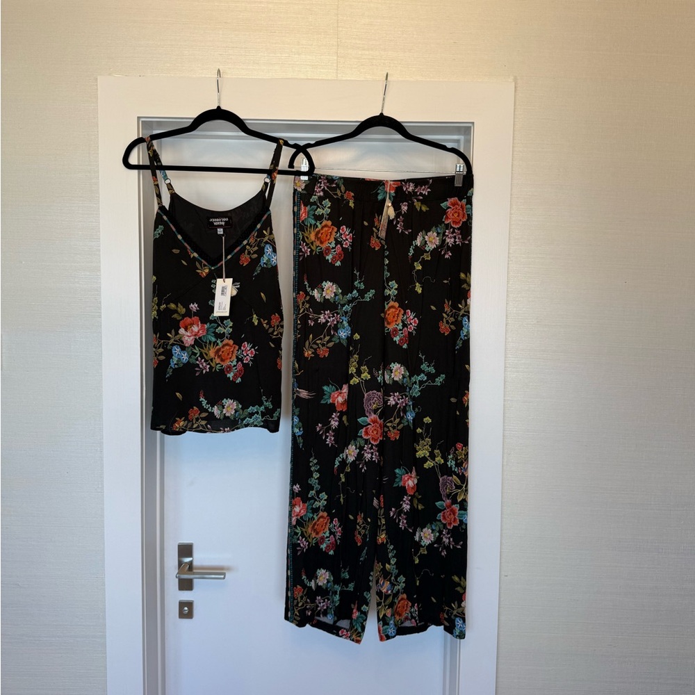 Johnny Was Black Velvet Floral Ensemble